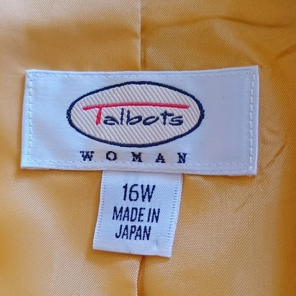 Vintage Talbots Yellow Blazer Jacket Oversized 90s Minimalist Quiet Luxury 16 - Picture 6 of 9